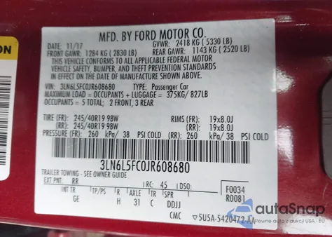 2018 Lincoln Mkz Reserve из США, поврежденный, VIN 3LN6L5FC0JR608680